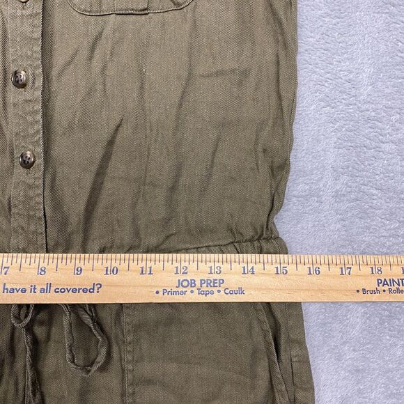 Lauren Ralph Lauren Romper Womens 2 Petite Green Utility Shorts Button Collar - Picture 4 of 9